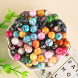 100Pcs Round Acrylic Beads Multicolor Loose Bead Jewelry DIY Accessory