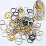 100pcs 8mm-12mm Embossing Open Jump Ring Clasps for Jewelry Making