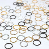 100pcs 8mm-12mm Embossing Open Jump Ring Clasps for Jewelry Making