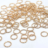 100pcs 8mm-12mm Embossing Open Jump Ring Clasps for Jewelry Making