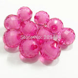 Chunky Transparent Earth Faceted Round Beads - 8mm
