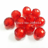 Chunky Transparent Earth Faceted Round Beads - 8mm