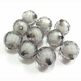Chunky Transparent Earth Faceted Round Beads - 8mm