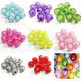 Chunky Transparent Earth Faceted Round Beads - 8mm