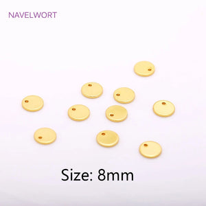 Brass Round Pendant Charms 18K Plating DIY Jewelry Making Accessories
