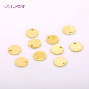 Brass Round Pendant Charms 18K Plating DIY Jewelry Making Accessories