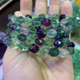 Faceted Natural Fluorite Stone Beads Bracelet - DIY Jewelry Bracelets