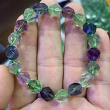 Faceted Natural Fluorite Stone Beads Bracelet - DIY Jewelry Bracelets
