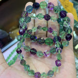 Faceted Natural Fluorite Stone Beads Bracelet - DIY Jewelry Bracelets