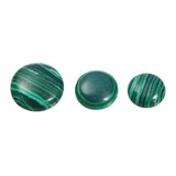 Malachite Round Natural Stone Flat Base for Jewelry Making