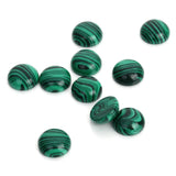 Malachite Round Natural Stone Flat Base for Jewelry Making
