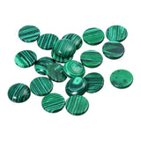 Malachite Round Natural Stone Flat Base for Jewelry Making