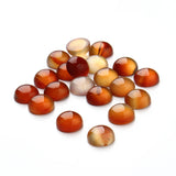Red Agate Round Natural Stone Flat Base for Jewelry Making