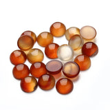 Red Agate Round Natural Stone Flat Base for Jewelry Making