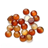 Red Agate Round Natural Stone Flat Base for Jewelry Making