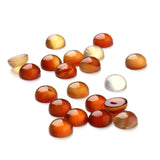 Red Agate Round Natural Stone Flat Base for Jewelry Making