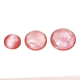 Watermelon Red Round Natural Stone Flat Base for Jewelry Making