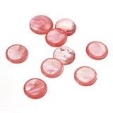 Watermelon Red Round Natural Stone Flat Base for Jewelry Making