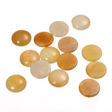 Yellow Aventurine Round Stone Flat Base for Jewelry Making