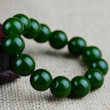 8mm 10mm Green Jade Beads Bracelet Bangle Emerald Bracelets For Women