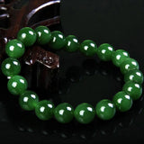 8mm 10mm Green Jade Beads Bracelet Bangle Emerald Bracelets For Women