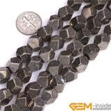 8mm 10mm Faceted Irony Gray Pyrite Beads
