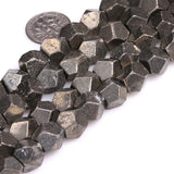 8mm 10mm Faceted Irony Gray Pyrite Beads