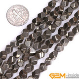 8mm 10mm Faceted Irony Gray Pyrite Beads