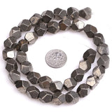 8mm 10mm Faceted Irony Gray Pyrite Beads