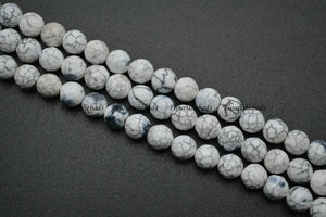 8mm 10mm Faceted Fire Agate Stone Round Beads