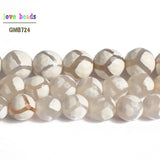 8mm 10mm Faceted Football Fire Agates Round Loose Beads for DIY Bracelets