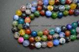 8mm 10mm Dragon Veins Fire Agate Stone Beads DIY Jewelry Supplies