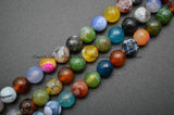 8mm 10mm Dragon Veins Fire Agate Stone Beads DIY Jewelry Supplies