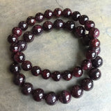 8mm/10mm Hige Garnet Bracelet Set of 2 Dark Red Stone Elastic Stretch Meditation
