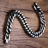 8mm 10mm Stainless Steel Cuban Link Chain Bracelet Punk Style Men Jewelry
