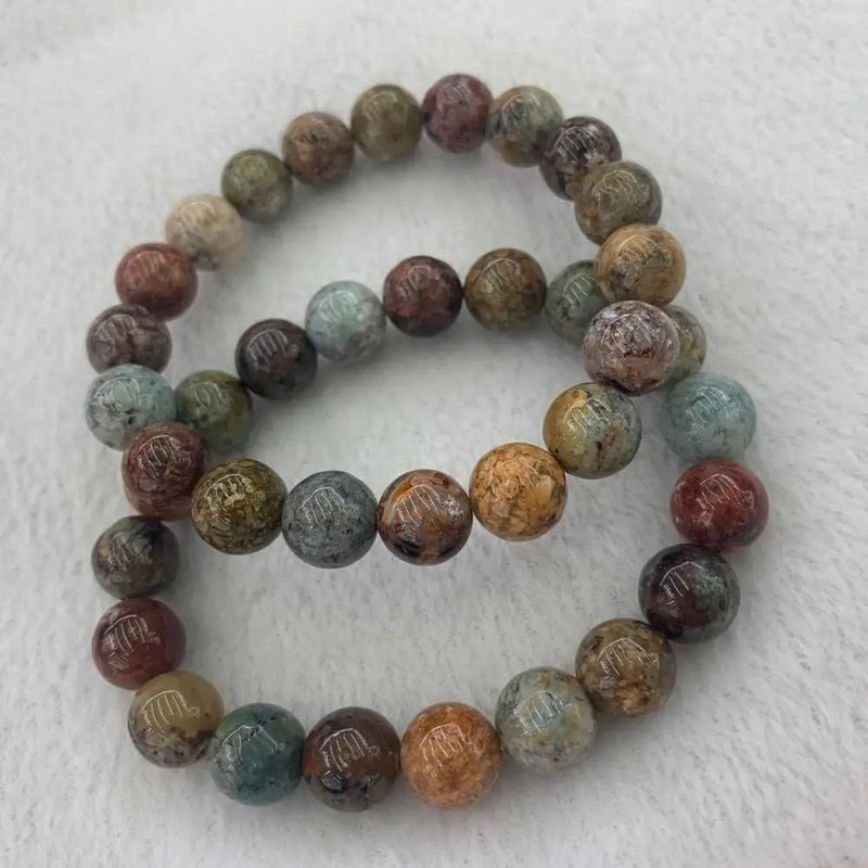Ocean Agate Stone Beads Bracelet