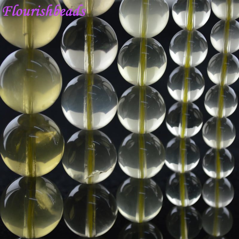 8-14mm High Lemon Quartz Smooth Round Loose Beads