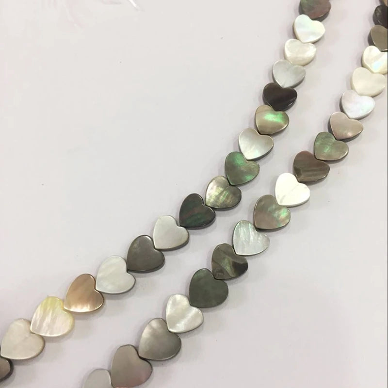8mm Natural Sea Shell Heart Charms Strand Jewelry Beads