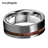 8mm Tungsten Carbide Wedding Band Wood Inlay Engagement Ring
