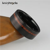 8mm Tungsten Carbide Wedding Band Wood Inlay Engagement Ring