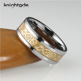 8mm Tungsten Carbide Wedding Rings Dragon Carbon Fiber Inlay
