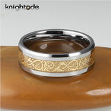8mm Tungsten Carbide Wedding Rings Dragon Carbon Fiber Inlay