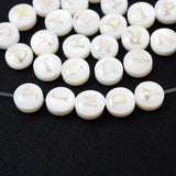 8mm Alphabet Shell Bead Round Natural Mother of Pearl for Jewelry Making