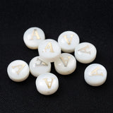 8mm Alphabet Shell Bead Round Natural Mother of Pearl for Jewelry Making