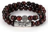 Adjustable Red Tigereye Bead Copper Bangles Bracelet