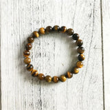 Natural Tiger Eyes Stone Bracelet Set for Men, Women - Yoga Wrist Bracelets