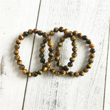 Natural Tiger Eyes Stone Bracelet Set for Men, Women - Yoga Wrist Bracelets