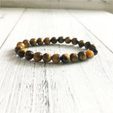 Natural Tiger Eyes Stone Bracelet Set for Men, Women - Yoga Wrist Bracelets