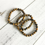 Natural Tiger Eyes Stone Bracelet Set for Men, Women - Yoga Wrist Bracelets