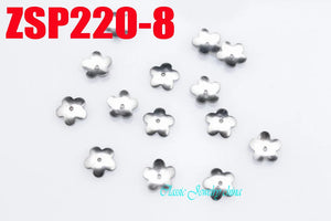 500pcs 8mm Stainless Steel Bead Cap Cinquefoil Earring Components